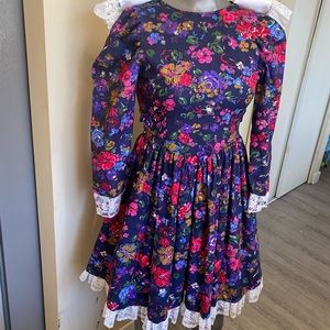 PLEASE SHARE Vintage kotton kandi sz 10 girls dress w Collar torn off by seller